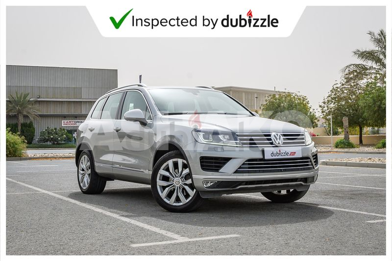 AED1258/month| 2015 Volkswagen Touareg Bluemotion 3.6L | Full Volkswagen Service History | GCC Specs
