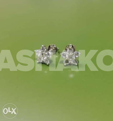 silver flower earrings