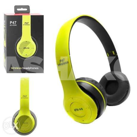 Bluetooth Headphones P47 Green 1 Image