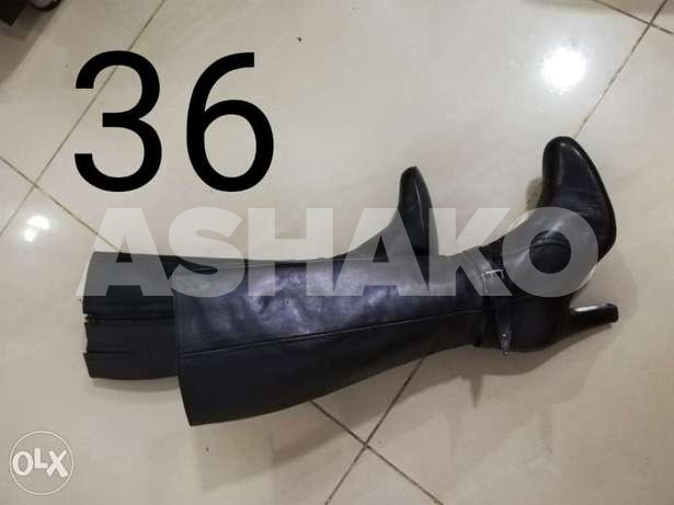 High Black Boots Size 36 1 Image
