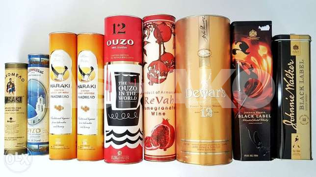 Empty metal & cardboard boxes for art deco