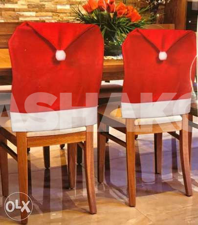 Santa hat chair covers