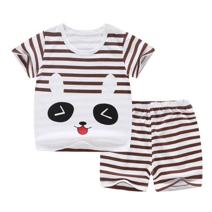 Casual Kids Clothes 2 Piece Set Clothing Green Cool Boy T-shirt + Shorts Clothing Boys Tracksuit Children Baby Clothes