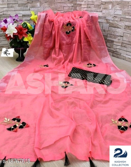 Linen cotton saree